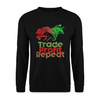 Stock Day Trading Exchange Forex Stock Trader - Unisex Sweatshirt - black - Front - Alina (178cm) & Michal (187cm)