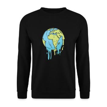 Changement climatique Lutte contre le changement climatique Réchauffement climatique Planète terre - Sweat-shirt Unisexe - noir - Devant - Alina (178cm) & Michal (187cm)