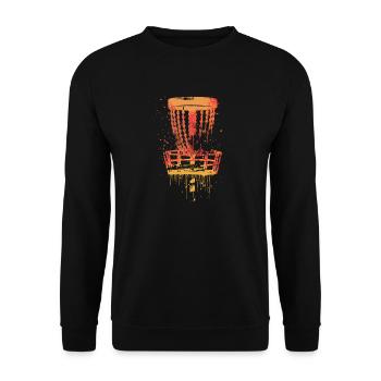Retro Vintage Frisbee Golf - Unisex Sweatshirt - black - Front - Alina (178cm) & Michal (187cm)