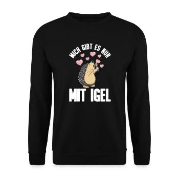 Igel - Unisex Pullover - Schwarz - Vorne - Alina (178cm) & Michal (187cm)