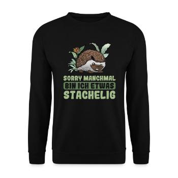 Igel - Unisex Pullover - Schwarz - Vorne - Alina (178cm) & Michal (187cm)