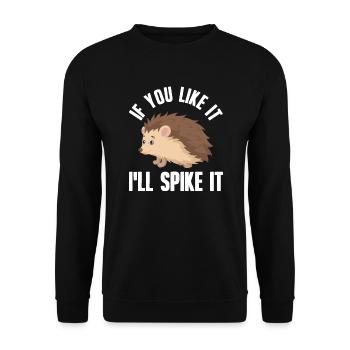 Hedgehog - Unisex Sweatshirt - black - Front - Alina (178cm) & Michal (187cm)