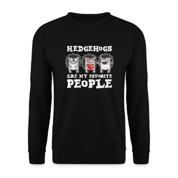 Hedgehog - Unisex Sweatshirt - black - Front - Alina (178cm) & Michal (187cm)