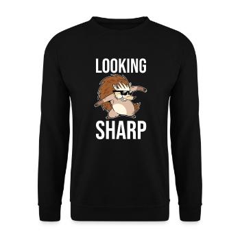 Hedgehog - Unisex Sweatshirt - black - Front - Alina (178cm) & Michal (187cm)