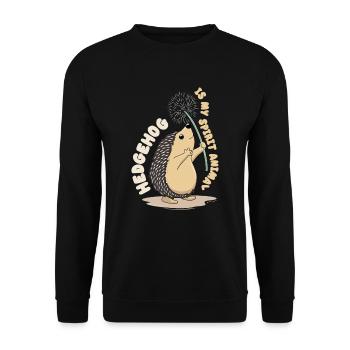 Hedgehog - Unisex Sweatshirt - black - Front - Alina (178cm) & Michal (187cm)