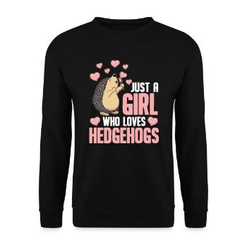 Hedgehog - Unisex Sweatshirt - black - Front - Alina (178cm) & Michal (187cm)
