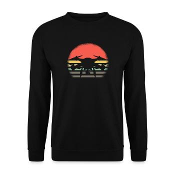 Retro Drone Drone Pilot Vintage Quadcopter - Unisex Sweatshirt - black - Front - Alina (178cm) & Michal (187cm)