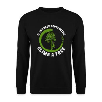 Baumklettern Baumpfleger Arborist Baumkletterer - Unisex Pullover - Schwarz - Vorne - Alina (178cm) & Michal (187cm)