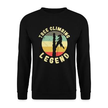 Tree Climbing Arborist Arborist Tree Climber - Unisex Sweatshirt - black - Front - Alina (178cm) & Michal (187cm)