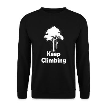 Tree Climbing Arborist Arborist Tree Climber - Unisex Sweatshirt - black - Front - Alina (178cm) & Michal (187cm)