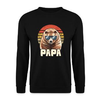 Papa Vater Vatertag - Unisex Pullover - Schwarz - Vorne - Alina (178cm) & Michal (187cm)