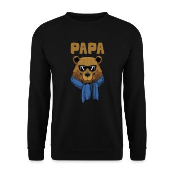 Papa Vater Vatertag - Unisex Pullover - Schwarz - Vorne - Alina (178cm) & Michal (187cm)