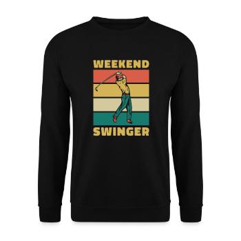 Golfeur Golf golf golf golf - Sweat-shirt Unisexe - noir - Devant - Alina (178cm) & Michal (187cm)