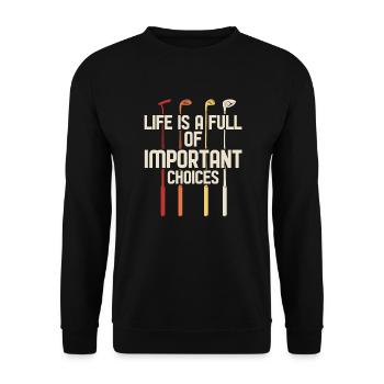 Golfeur Golf golf golf golf - Sweat-shirt Unisexe - noir - Devant - Alina (178cm) & Michal (187cm)