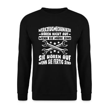 Werkzeugmechaniker Werkzeugmacher - Unisex Pullover - Schwarz - Vorne - Alina (178cm) & Michal (187cm)