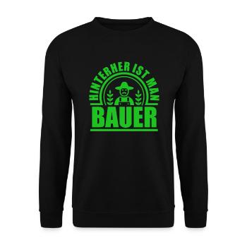 Landwirt Bauer Landwirtschaft - Unisex Pullover - Schwarz - Vorne - Alina (178cm) & Michal (187cm)