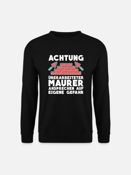 Maurer Maurermeister Bauarbeiter Handwerker - Unisex Pullover - Schwarz
