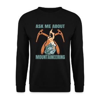 Bergsteigen Wandern Bergsteiger Alpinist - Unisex Pullover - Schwarz - Vorne - Alina (178cm) & Michal (187cm)