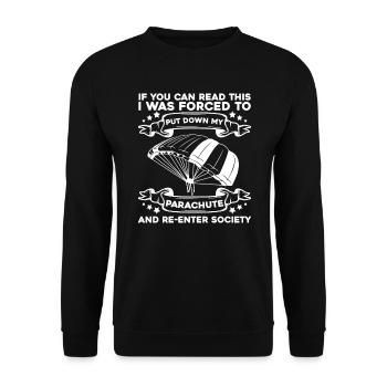 Fallschirmspringen Fallschirmspringer Sky Diving - Unisex Pullover - Schwarz - Vorne - Alina (178cm) & Michal (187cm)