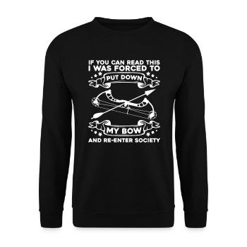 Hunter Archer Bow Bow Hunting Archery - Unisex Sweatshirt - black - Front - Alina (178cm) & Michal (187cm)