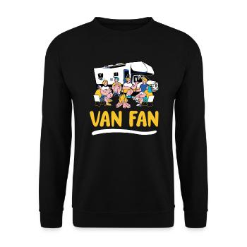Wohnwagen Wohnmobil Caravan Camper - Unisex Pullover - Schwarz - Vorne - Alina (178cm) & Michal (187cm)