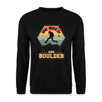 Bouldern - Unisex Pullover - Schwarz - Vorne - Alina (178cm) & Michal (187cm)