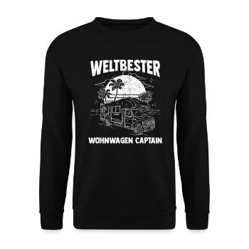 Wohnwagen Wohnmobil Caravan Camper - Unisex Pullover - Schwarz - Vorne - Alina (178cm) & Michal (187cm)