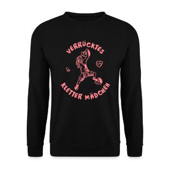 Klettern Bergsport Kletterer - Unisex Pullover - Schwarz - Vorne - Alina (178cm) & Michal (187cm)