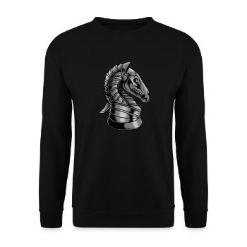 Pièce d’échecs - Sweat-shirt Unisexe - noir - Devant - Alina (178cm) & Michal (187cm)