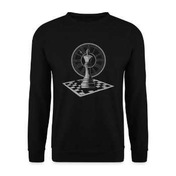 Pièce d’échecs - Sweat-shirt Unisexe - noir - Devant - Alina (178cm) & Michal (187cm)