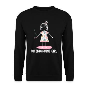 Kitesurfen Kiteboarding Kite Kiten - Unisex Pullover - Schwarz - Vorne - Alina (178cm) & Michal (187cm)
