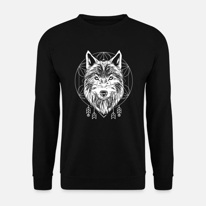 Wolf - Unisex Pullover - Schwarz