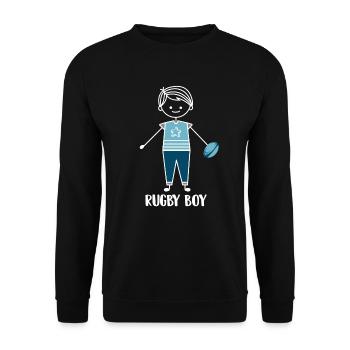 Rugby - Unisex Pullover - Schwarz - Vorne - Alina (178cm) & Michal (187cm)