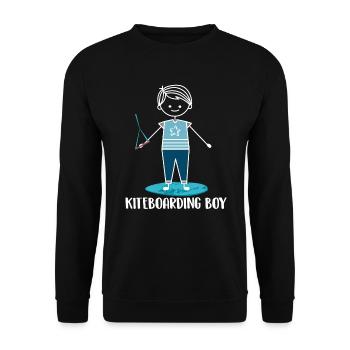 Kitesurfen Kiteboarding Kite Kiten - Unisex Pullover - Schwarz - Vorne - Alina (178cm) & Michal (187cm)