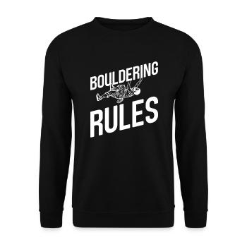 Bouldern - Unisex Pullover - Schwarz - Vorne - Alina (178cm) & Michal (187cm)