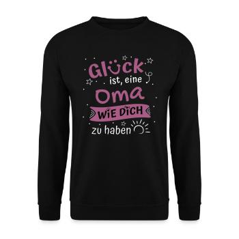 Glück Ist Eine Oma Wie Dich Zu Haben Geschenk Oma - Unisex Pullover - Schwarz - Vorne - Alina (178cm) & Michal (187cm)