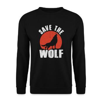 Wolf - Unisex Sweatshirt - black - Front - Alina (178cm) & Michal (187cm)