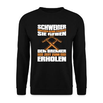 Welder Metalworker Welding Metal Construction - Unisex Sweatshirt - black - Front - Alina (178cm) & Michal (187cm)