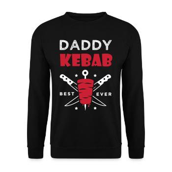 daddy kebab gift dad chef best kebab - Unisex Sweatshirt - black - Front - Alina (178cm) & Michal (187cm)