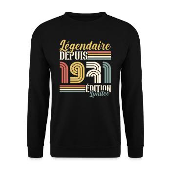 Légendaire Depuis 1971 - Sweat-shirt Unisexe - noir - Devant - Alina (178cm) & Michal (187cm)