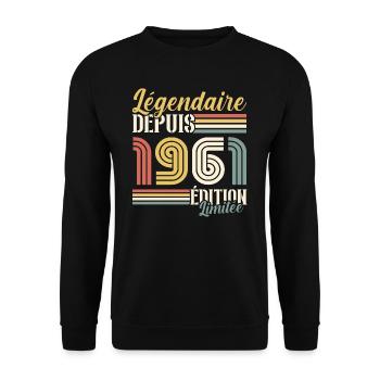 Légendaire Depuis 1961 - Sweat-shirt Unisexe - noir - Devant - Alina (178cm) & Michal (187cm)