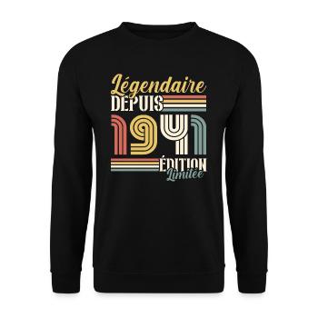 Légendaire Depuis 1941 - Sweat-shirt Unisexe - noir - Devant - Alina (178cm) & Michal (187cm)