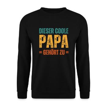 Dieser coole Papa gehört zu Personalisiert - Unisex Pullover - Schwarz - Vorne - Alina (178cm) & Michal (187cm)