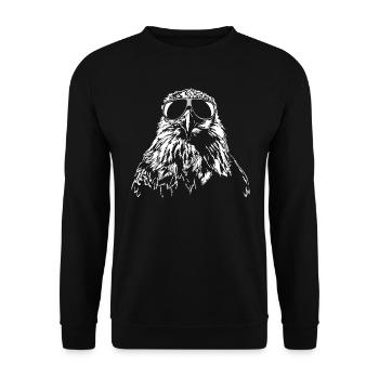 Portrait d’aigle à tête blanche Le cadeau d’aigle de Wilsign - Sweat-shirt Unisexe - noir - Devant - Alina (178cm) & Michal (187cm)