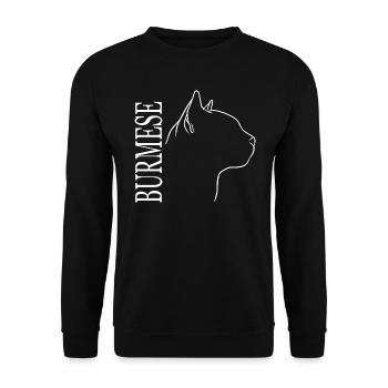 Burmese Profile Cats Cat Wilsigns - Unisex Sweatshirt - black - Front - Alina (178cm) & Michal (187cm)