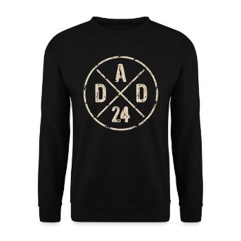 Dad 24 Vater Baby Papa 2024 - Unisex Pullover - Schwarz - Vorne - Alina (178cm) & Michal (187cm)