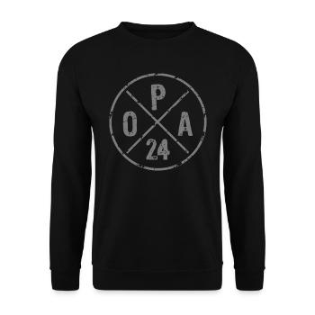 Opa 24 Enkel Großvater 2024 - Unisex Pullover - Schwarz - Vorne - Alina (178cm) & Michal (187cm)