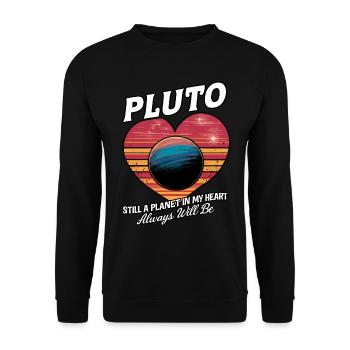 Pluton Still Une planète Dans Mon Cœur Nostalgique Rétro - Sweat-shirt Unisexe - noir - Devant - Alina (178cm) & Michal (187cm)