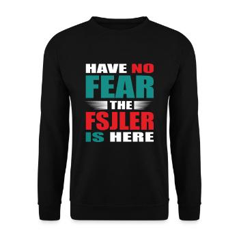 Have no Fear the FSJler is here Outfit - Unisex Pullover - Schwarz - Vorne - Alina (178cm) & Michal (187cm)