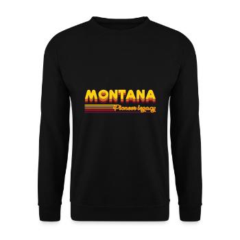 cooles Montana USA Bundesstaaten Design - Unisex Pullover - Schwarz - Vorne - Alina (178cm) & Michal (187cm)